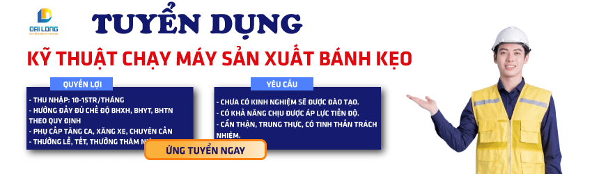 Bánh kẹo Đại Long tuyển nhân viên kỹ thuật