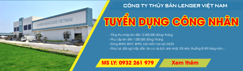 Tuyển dụng công nhân chế biến thủy hải sản đông lạnh